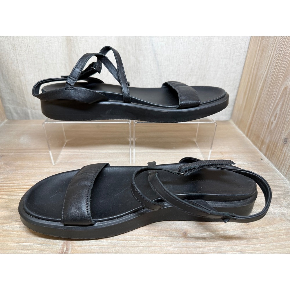ECCO Simpil Black Leather Strappy Sandals Womens Size 41 US 10 Comfort Shoes - Picture 3 of 6